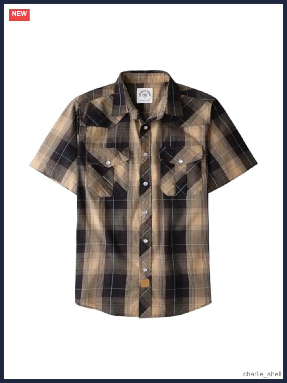 Dubinik Men's Short Sleeve Plaid Pearl Snap Western Shirt